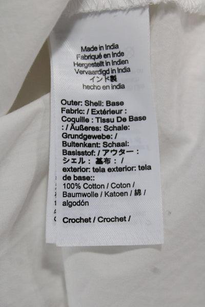 J Crew Women Sundress White Cotton Square Neck Tie Sleeveless Mid-Calf Size XS