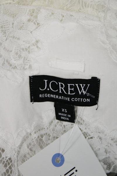J Crew Women Sundress White Cotton Square Neck Tie Sleeveless Mid-Calf Size XS
