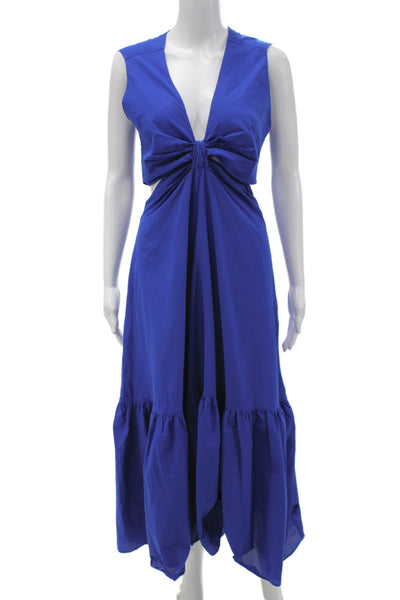MNG Womens Maxi Dress V-Neck Sleeveless Solid Size S