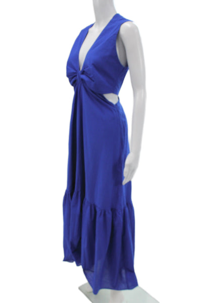 MNG Womens Maxi Dress V-Neck Sleeveless Solid Size S