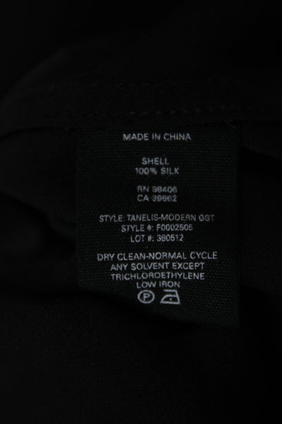 Theory Womens Silk Collared Sleeveless Button Up Blouse Black Size PP