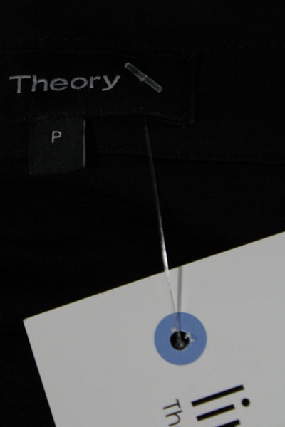 Theory Womens Silk Collared Sleeveless Button Up Blouse Black Size PP