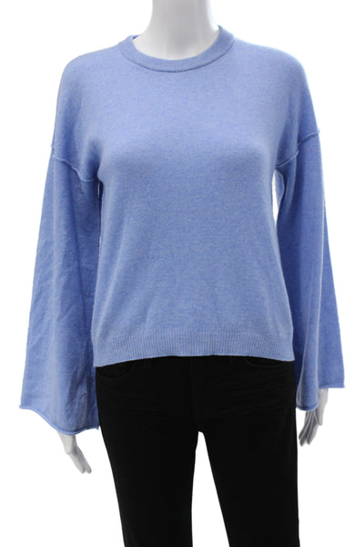 Parrish Unisex Pullover Light Blue 100% Cashmere Crew Neck Long Sleeve Size XS