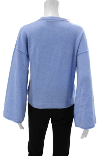Parrish Unisex Pullover Light Blue 100% Cashmere Crew Neck Long Sleeve Size XS
