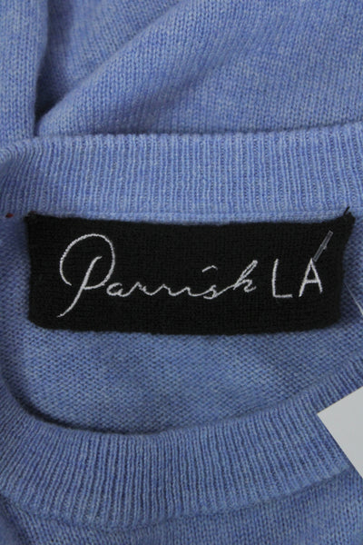 Parrish Unisex Pullover Light Blue 100% Cashmere Crew Neck Long Sleeve Size XS