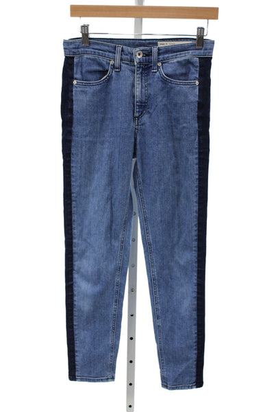 Rag & Bone Women Skinny Ankle Jeans Blue Button Size 26