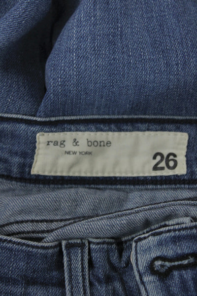 Rag & Bone Women Skinny Ankle Jeans Blue Button Size 26