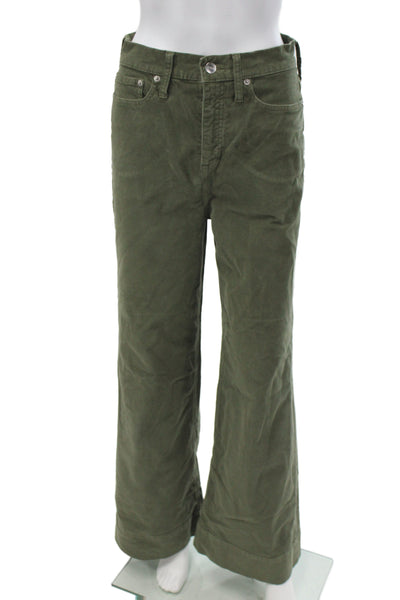J Crew Unisex Army Green Pants Button Solid Size 26