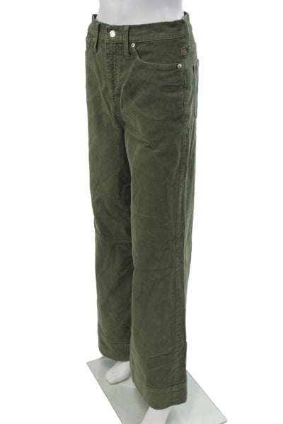 J Crew Unisex Army Green Pants Button Solid Size 26