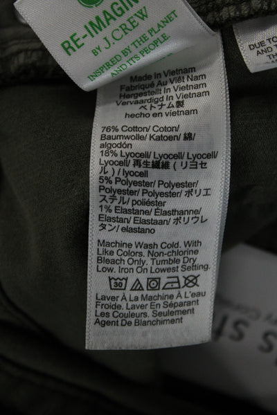 J Crew Unisex Army Green Pants Button Solid Size 26