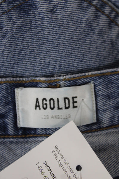 Agolde Women Boyfriend Mom Jeans Blue High Rise Cotton Size 28