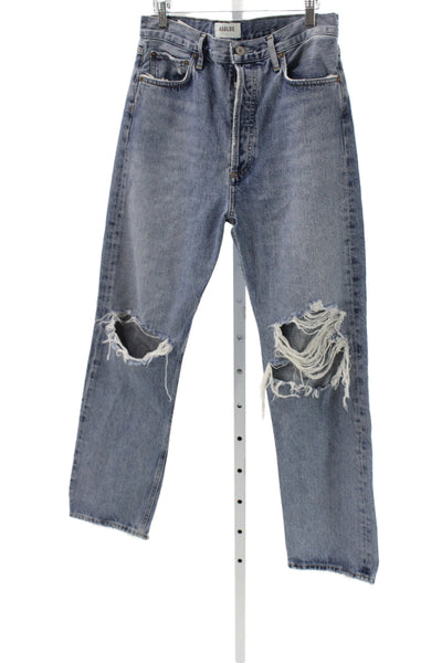 Agolde Women Boyfriend Cropped Blue Jeans Organic Cotton Size 29