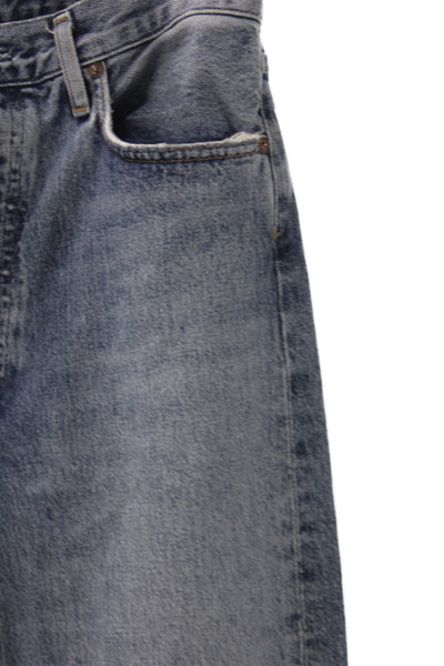Agolde Women Boyfriend Cropped Blue Jeans Organic Cotton Size 29