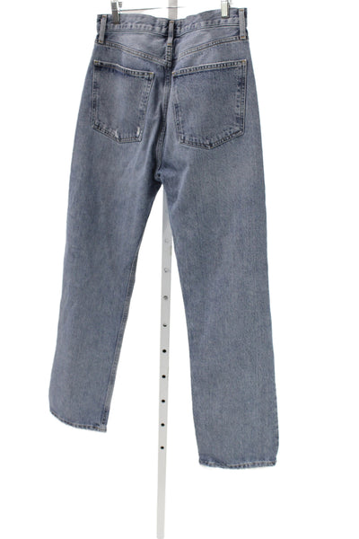 Agolde Women Boyfriend Cropped Blue Jeans Organic Cotton Size 29