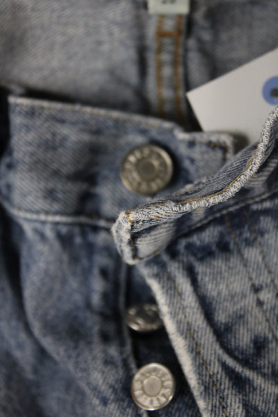 Agolde Women Boyfriend Cropped Blue Jeans Organic Cotton Size 29