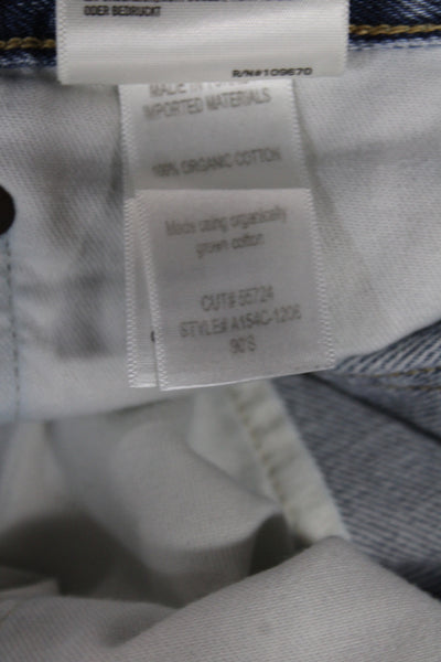 Agolde Women Boyfriend Cropped Blue Jeans Organic Cotton Size 29