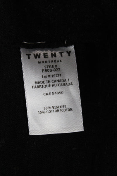 TWENTY MONTREAL Womens Cropped Tank Black Viscose Cotton Blend Size XS