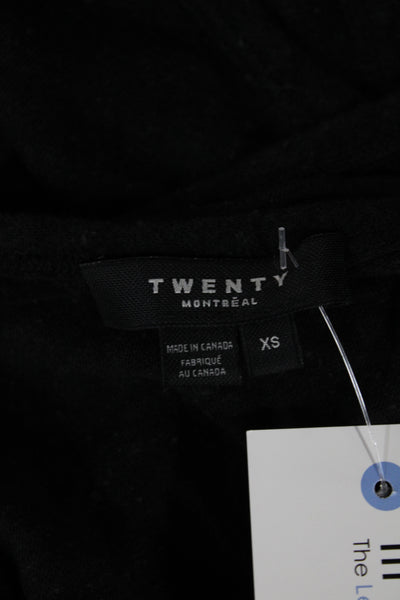 TWENTY MONTREAL Womens Cropped Tank Black Viscose Cotton Blend Size XS