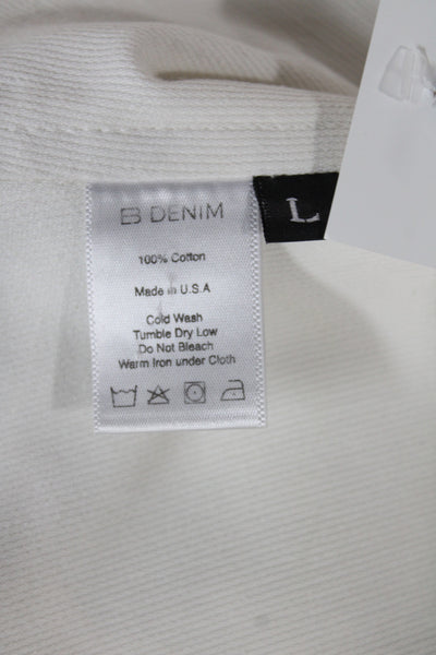 EB Denim Women White Sweetheart Tank Top Size L