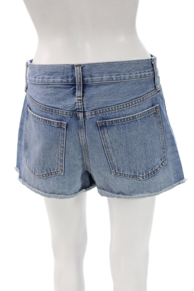 Madewell Unisex Light Blue Cotton Button Shorts 90s Size 25