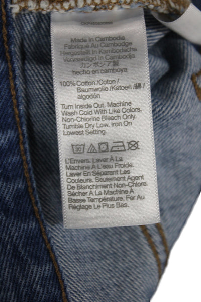 Madewell Unisex Light Blue Cotton Button Shorts 90s Size 25