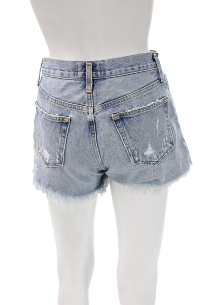 Agolde Unisex Light Blue Denim Cotton Shorts Size 23