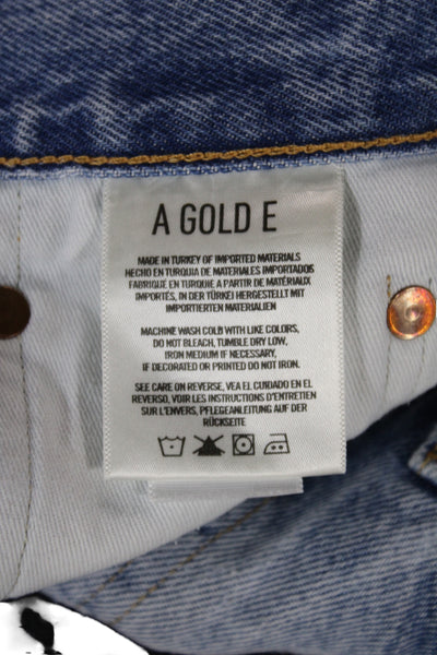 Agolde Unisex Light Blue Denim Cotton Shorts Size 23