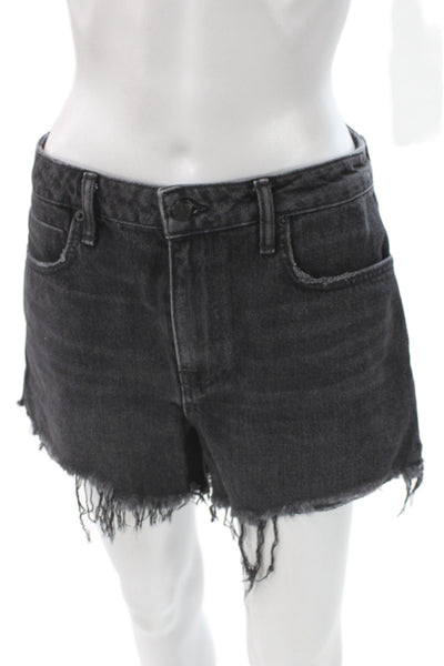 Alexander Wang Unisex Dark Gray Denim Cotton Designer Shorts Size 28