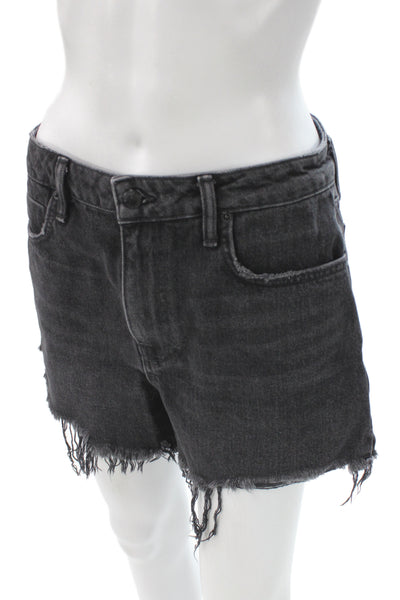 Alexander Wang Unisex Dark Gray Denim Cotton Designer Shorts Size 28