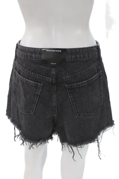 Alexander Wang Unisex Dark Gray Denim Cotton Designer Shorts Size 28