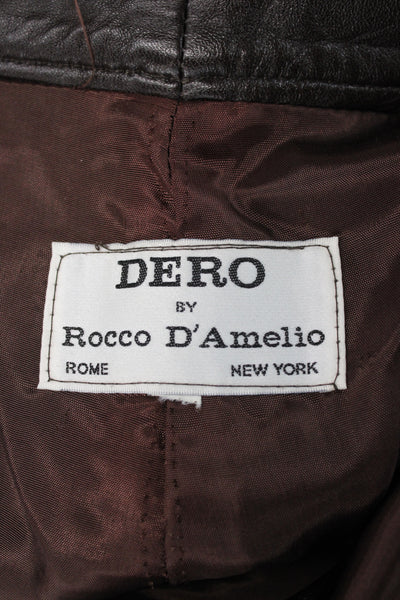 Rocco D'Amelio Unisex Cropped Leather Pants Black Button Solid 80s Fall Size 4