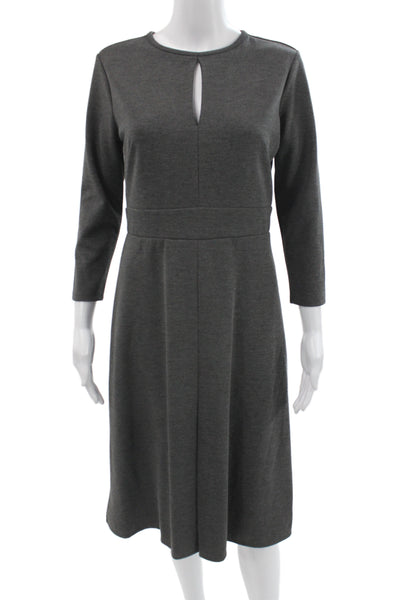 Ann Taylor Women A-Line Sweater Dress Dark Gray Long Sleeve Size 6