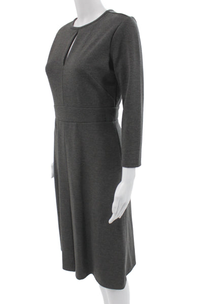 Ann Taylor Women A-Line Sweater Dress Dark Gray Long Sleeve Size 6