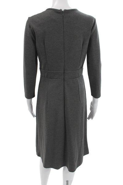 Ann Taylor Women A-Line Sweater Dress Dark Gray Long Sleeve Size 6