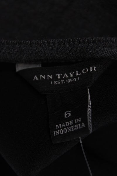 Ann Taylor Women A-Line Sweater Dress Dark Gray Long Sleeve Size 6