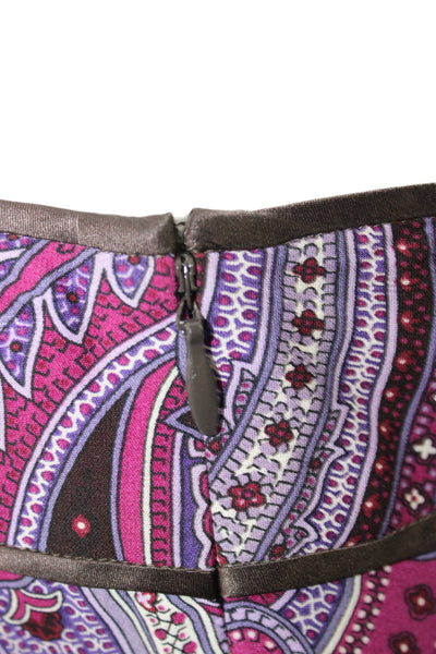 Ellen Tracy Womens A-Line Flare Skirt Black Paisley Cotton Knee Length Size 4
