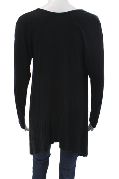 9/15 Womens V Neck Black Tunic Top Long Sleeve Viscose Blend Size S