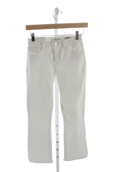 J Brand Womens Straight Jeans White Mid Rise Cotton Size 25