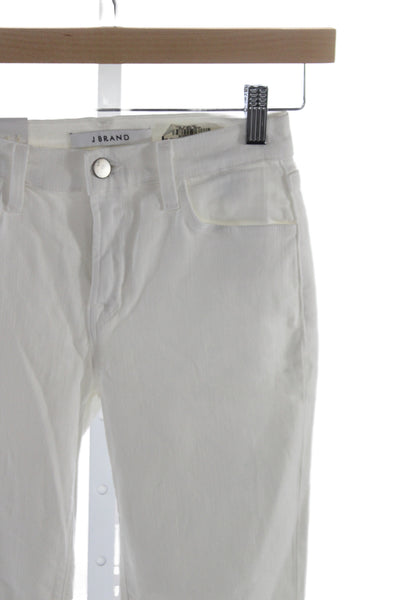 J Brand Womens Straight Jeans White Mid Rise Cotton Size 25
