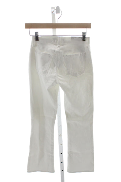 J Brand Womens Straight Jeans White Mid Rise Cotton Size 25