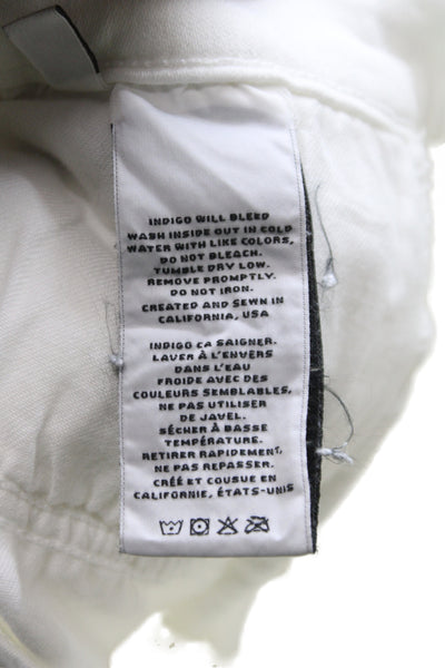 J Brand Womens Straight Jeans White Mid Rise Cotton Size 25