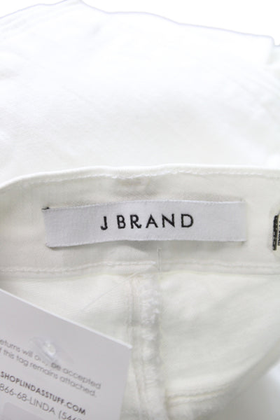 J Brand Womens Straight Jeans White Mid Rise Cotton Size 25