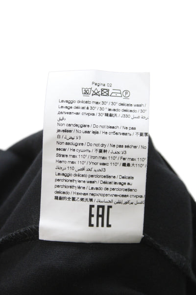 Meimeij Women Jersey T-Shirt Black Cotton Crew Neck Long Sleeve Size 42