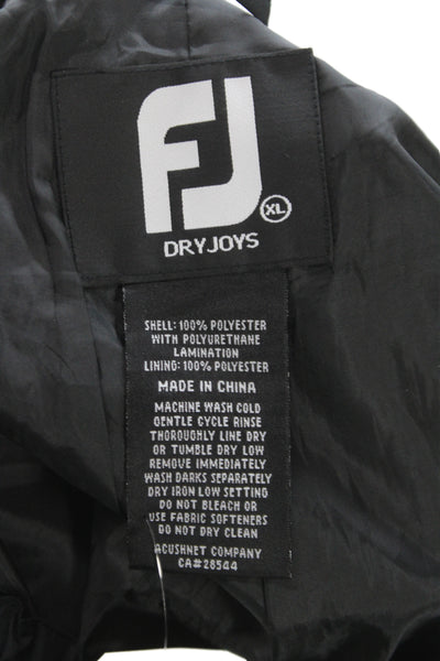 Foot Joy Mens Rain Pants Black Elastic Waist Polyester Big & Tall Size XL
