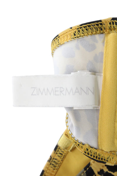 Zimmermann Women Animal Print Beige Bikini Set Polyester Spandex Size 4