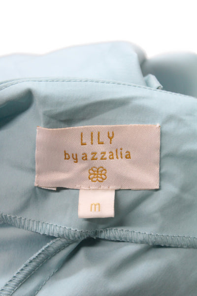 Lily by azzalia Women Light Blue Cotton Square Neck Sleeveless Jumpsuit Size M