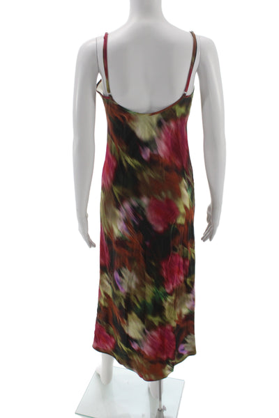 LNA Women Maxi Slip Dress Floral Green Sleeveless Rayon Size XS
