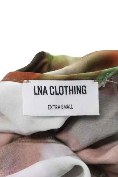 LNA Women Maxi Slip Dress Floral Green Sleeveless Rayon Size XS