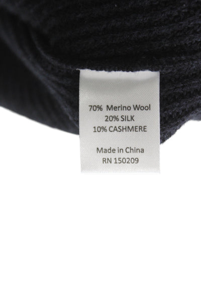 La Ligne Womens Fit & Flare Sweater Dress Black Merino Silk Cashmere Size XS