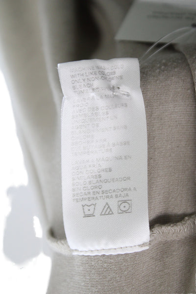 James Perse Womens Basic Long Sleeve Crew Neck Beige T-Shirt Size 1